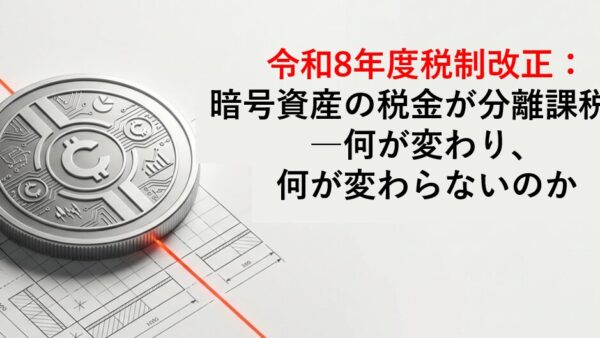 暗号資産の税金が分離課税20%へ――令和8年度税制改正で何が変わり、何が