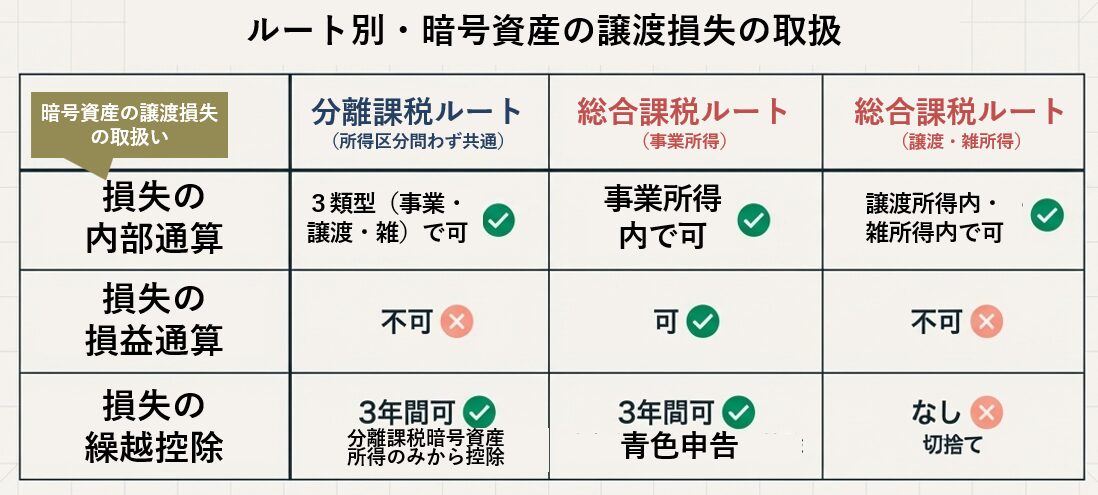 暗号資産の分離課税と総合課税の節税パターン比較――経路選択による課税方式の判断基準